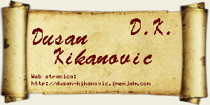 Dušan Kikanović vizit kartica
